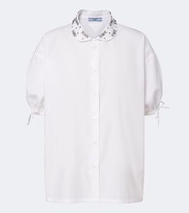 Prada Prada Crystal-embellished poplin shirt