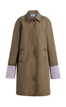 Prada Prada CuffDetailed Long Poplin Coat