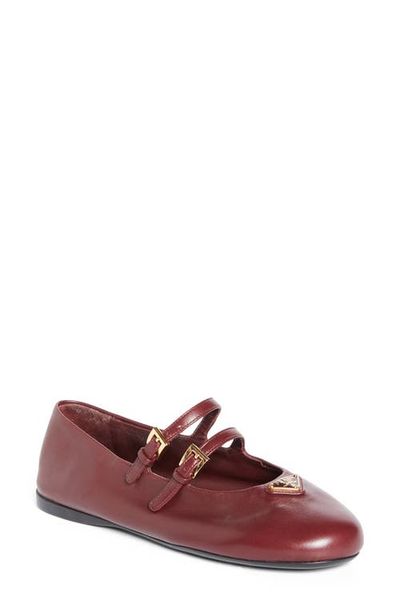 Prada Prada Double Strap Mary Jane Flat