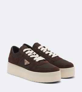Prada Prada Downtown Bold suede-trimmed platform sneakers