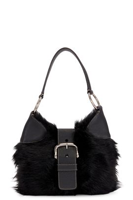 prada Prada Eco Lapin Faux Fur Buckle Hobo Bag