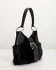 prada Prada Eco Lapin Faux Fur Buckle Hobo Bag - 4