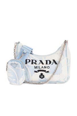 prada Prada Embroidered Drill Re-Edition 2005 Shoulder Bag