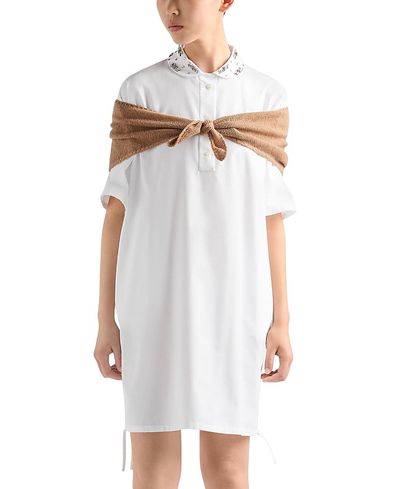 Prada Prada Embroidered Poplin Mini Dress
