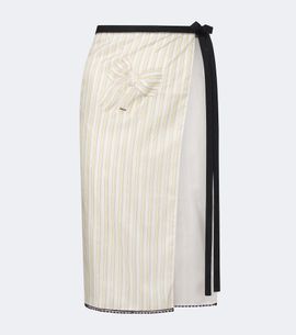Prada Prada Embroidered striped wrap skirt