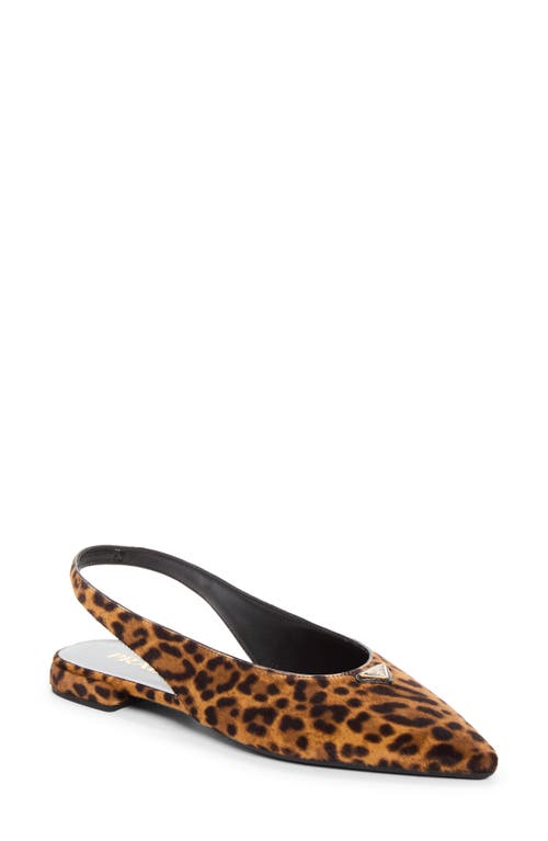 Prada Prada Genuine Calf Hair Slingback Flat