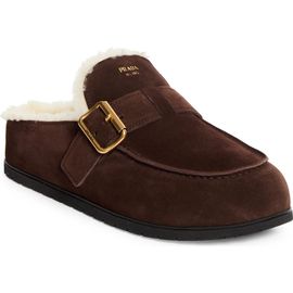 Prada Prada Genuine Shearling Buckle Mule