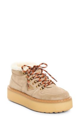 Prada Prada Genuine Shearling Platform Boot