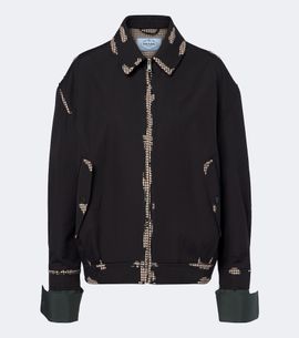 Prada Prada Houndstooth devoré cotton blouson jacket
