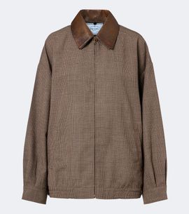 Prada Prada Houndstooth virgin wool blouson jacket
