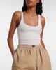 Prada Prada Lace-trimmed ribbed-knit cotton tank top - 2