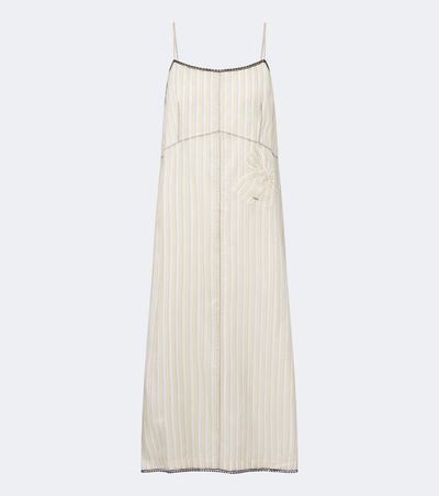 Prada Prada Lace-trimmed striped maxi dress