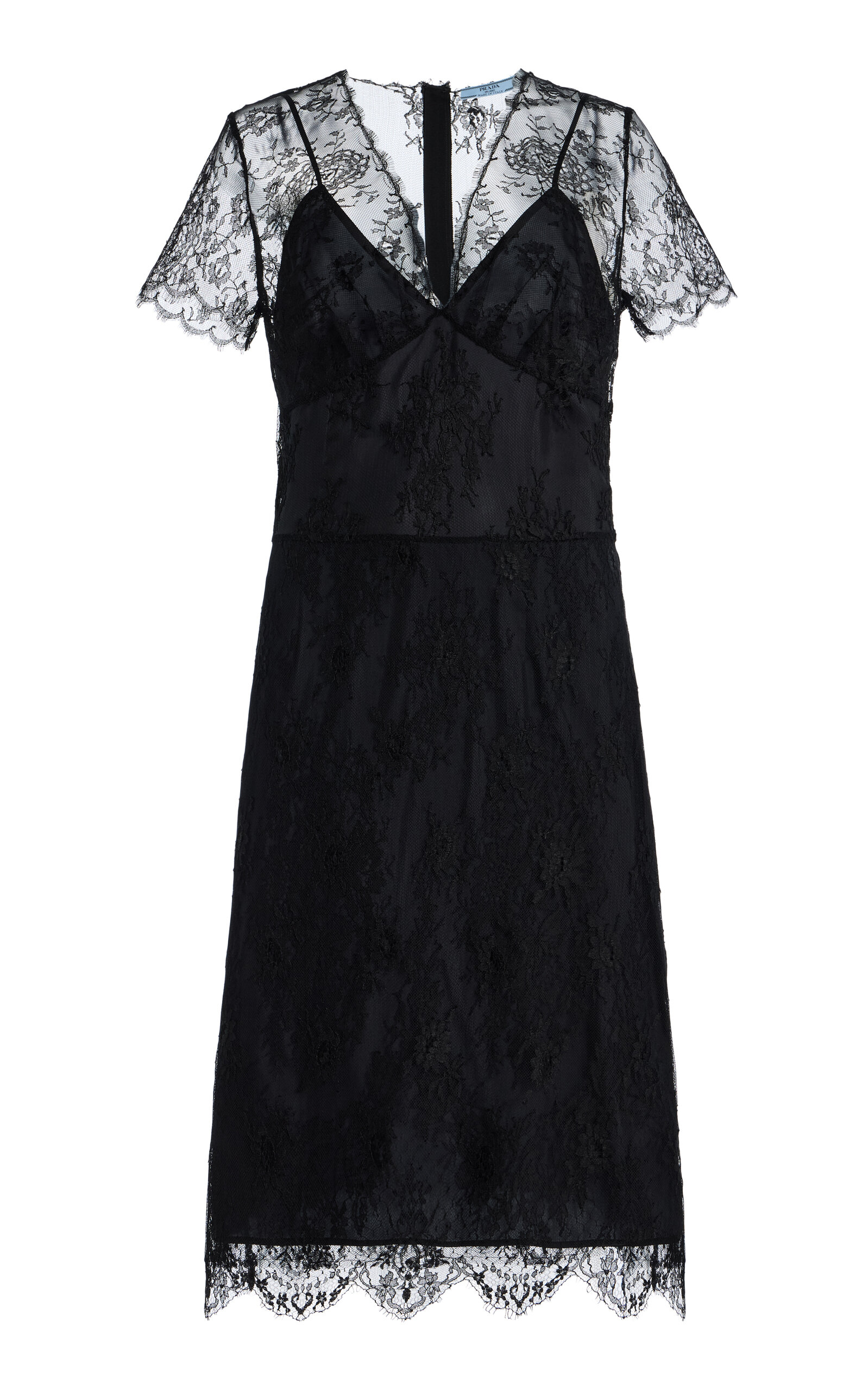 Prada Prada Lace Midi Dress Black IT 36