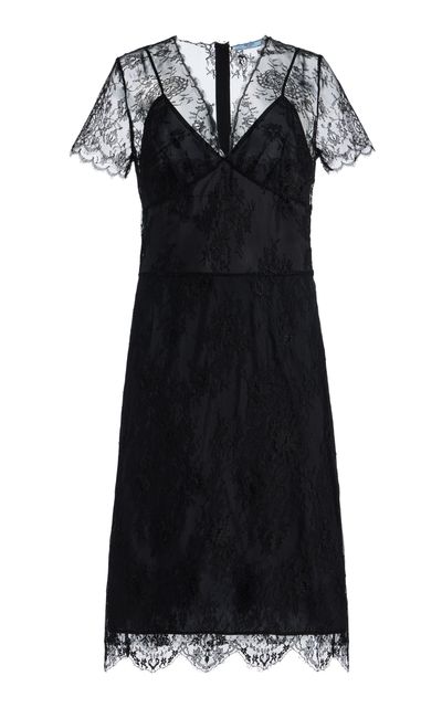 Prada Prada Lace Midi Dress Black IT 36