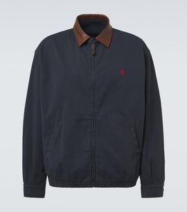 Prada Prada Leather-trimmed cotton canvas blouson jacket