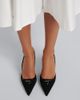 Prada Prada Leather-trimmed slingback pumps - 3