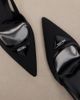 Prada Prada Leather-trimmed slingback pumps - 7