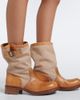 Prada Prada Leather and canvas biker boots - 2