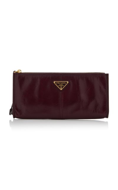 Prada Prada Leather Pouch Burgundy OS