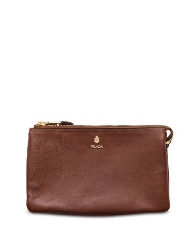 Prada Prada Leather Zipper Pouch