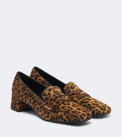 Prada Prada Leopard-print calf hair loafer pumps