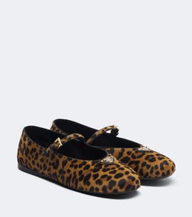 Prada Prada Leopard-print calf hair Mary Jane flats