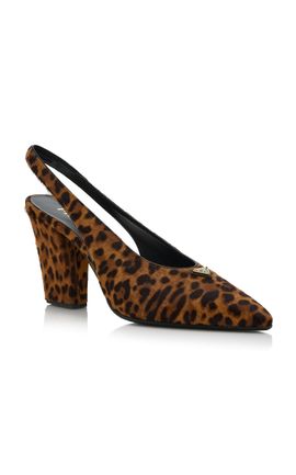 Prada Prada Leopard Pony Hair Slingback Pumps