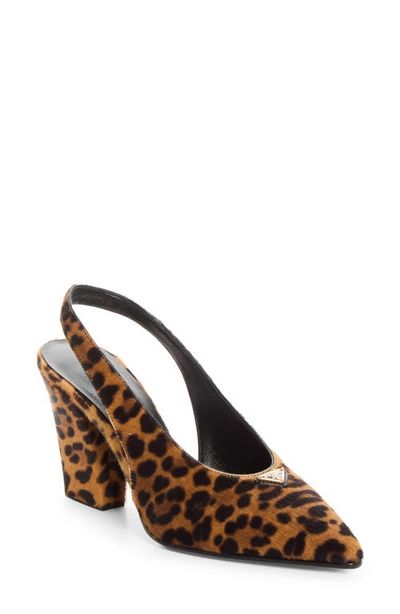 Prada Prada Leopard Print Slingback Pump