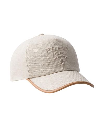 Prada Prada Linen Blend Baseball Cap