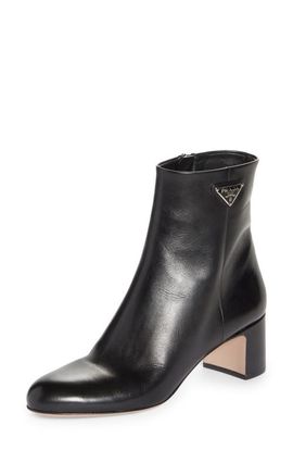 Prada Prada Logo Block Heel Bootie