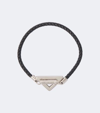 Prada Prada Logo braided leather bracelet