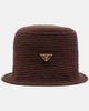 Prada Prada Logo crochet cotton bucket hat - 1