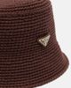 Prada Prada Logo crochet cotton bucket hat - 3