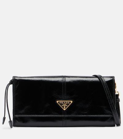 Prada Prada Logo leather pouch with strap