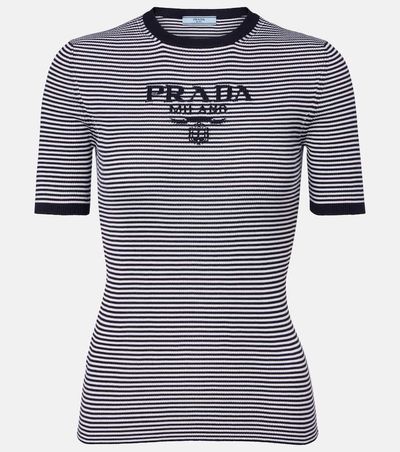 Prada Prada Logo striped silk sweater