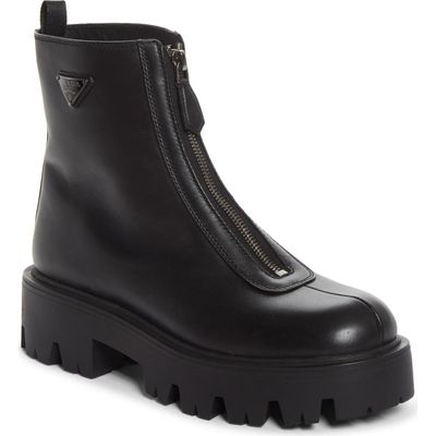 Prada Prada Lug Sole Zip Bootie