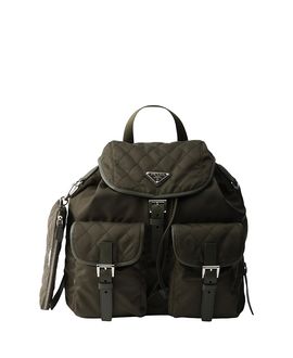 Prada Prada Medium Quilted Re-Nylon Backpack With Saffiano Leather Trim