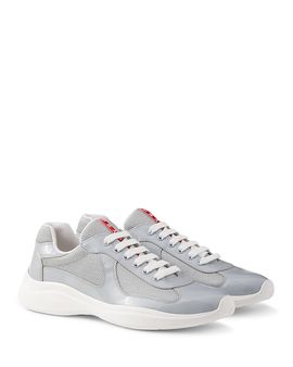 Prada Prada Men's America's Cup Sneakers Patent Leather And Technical Fabric in Grey