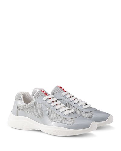 Prada Prada Men's America's Cup Sneakers Patent Leather And Technical Fabric in Grey