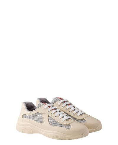 Prada Prada Men's America's Cup Soft Rubber And Bike Fabric Sneakers in Neutral