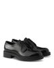 Prada Prada Men's Chocolate Brushed Leather Derby Shoes - 1