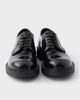 Prada Prada Men's Chocolate Brushed Leather Derby Shoes - 3