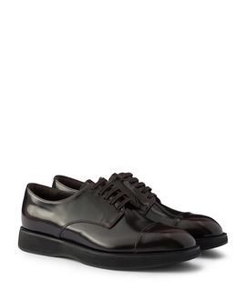 Prada Prada Men's Leather Cap Toe Derby Dress Shoes