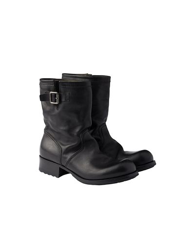 Prada Prada Men's Leather Mid-Calf Boots