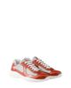 Prada Prada Men's Patent Leather and Technical Fabric America's Cup Sneakers in Orange - 1