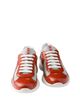 Prada Prada Men's Patent Leather and Technical Fabric America's Cup Sneakers in Orange - 5