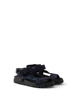 Prada Prada Men's Suede And Woven Tape Sporty Sandal