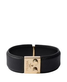 Prada Prada Metal And Saffiano Leather Bracelet