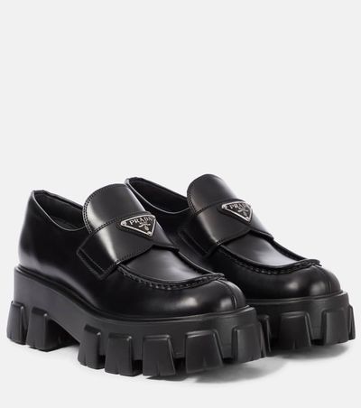 Prada Prada Monolith brushed leather loafers