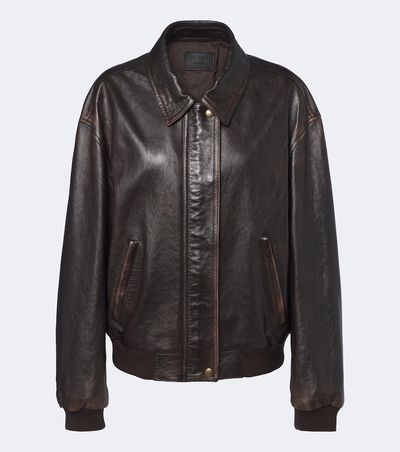 Prada Prada Oversized leather blouson jacket